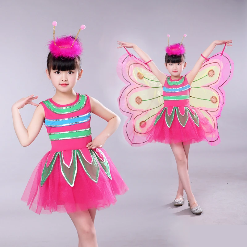 

modern hip hop jazz christmas modern dance costumes for kids girls costumes children modern dancing kids Performance Dresses