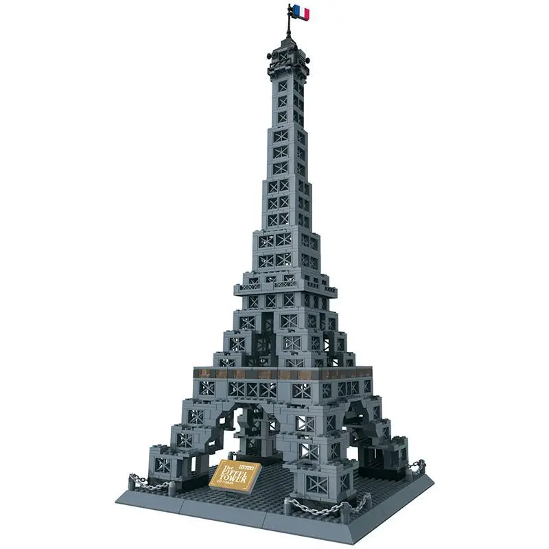 World Famous Architecture Wange Blocks Eiffel Tower Model Building Bricks set London Bridge DIY Assembly Toys for Children 8015 wange building blocks toys for children gifts architectures series 978pcs bricks diy educational no 8015
