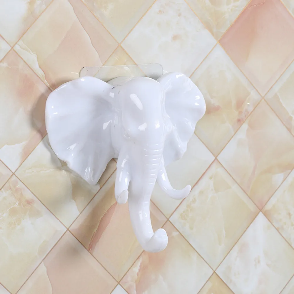 Elephant Head Self Adhesive wall hooks decorative bag holder Keys Sticky Holder hook hanger on suckers door hanger#35 | Дом и сад