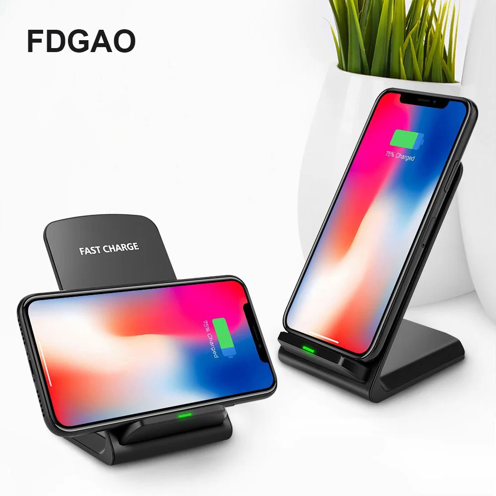 

FDGAO Qi Wireless Charger Dock USB Fast Charging Stand for iPhone X Xs Max 8 plus Samsung S8/S9 10W Wireless Quick Charger