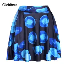 Прямая ; Лидер продаж; Модные женские элегантные черные и синие юбки с принтом в виде Медузы; юбки с цифровым принтом; женские морские анимальные юбки