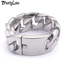TrustyLan, новинка, 26 мм, ширина, 23 см, длинный Браслет, Heren, панк-рок, твердый, тяжелый, нержавеющая сталь, браслет-цепочка, для мужчин, лучший друг, ювелирные изделия
