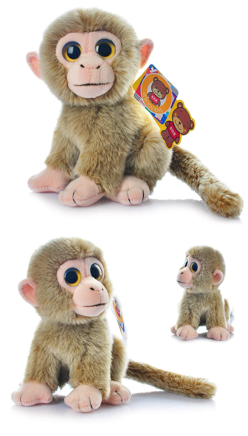 Товары высокого качества, около 18 см, милая обезьяна, плюшевая игрушка, светильник, коричневая обезьяна, мягкая кукла, детская игрушка, подарок на день рождения s0326