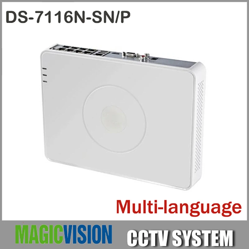 16CH Multi language NVR DS 7116N SN P With 8 POE for HD IP Camera Mini