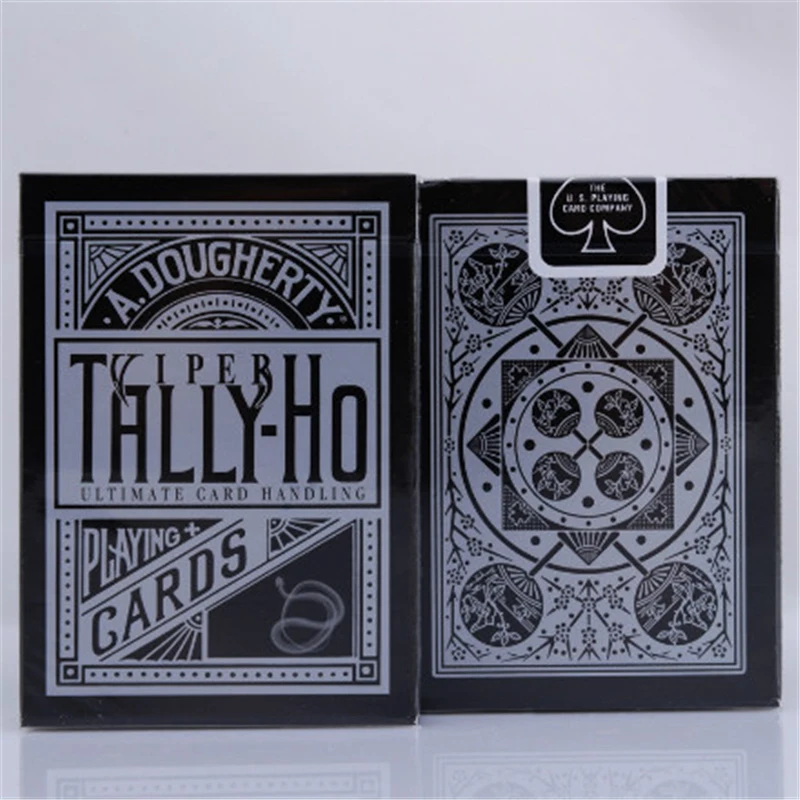 PLAYING CARDS BY USPCC MAGIC TRICKS TALLY-HO CIRCLE BACK SILVER DECK LIMITED ED