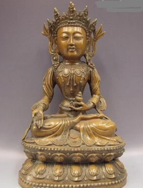 

bi001431 Tibet Buddhism Temple Bronze Copper Kwan-yin Guan Yin Bodhisattva Buddha Statue