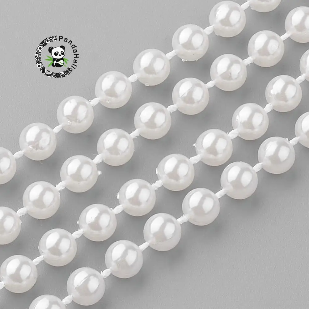 

Imitation Pearl Acrylic Bead Garland Strand, Great for Door Curtain and Wedding Decoration DIY Material, Ivory, 5mm; about