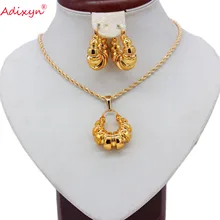 Adixyn Trendy Rose Gold Color Earrings/Pendant/Necklace Jewelry Sets Ethiopian/India/Nigerian For Women/Girls N07121