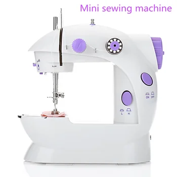 

Mini Electric Handheld Sewing Machine Dual Speed Adjustment with Light Foot AC100-240V Double Threads Pendal Sewing Machine