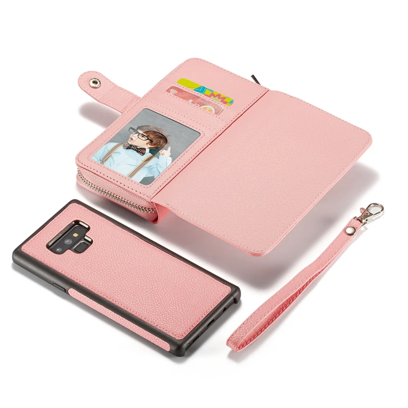 Роскошный кожаный чехол-кошелек на молнии для samsung Galaxy S9 S9 Plus, Магнитный чехол для телефона, Женская сумочка, отделения для карт, фоторамка