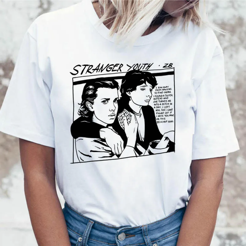 

Stranger Things Season 3 T Shirt Women Funny Top Tee Eleven Dustin Shirts T-shirt 80s Graphic Female Ulzzang Tshirt TV Friends
