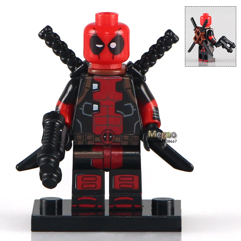 

Building Blocks Single Sale PG245 Dark Red Armed Deadpool Marvel Super Heroes Bricks Learning Kids Gifts Toys PG8063