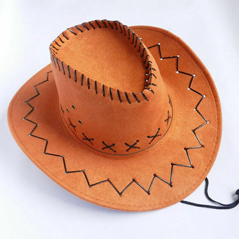 Западные Ковбойские шляпы для Для мужчин Для женщин Новое поступление модные шляпа туриста для малыш мальчики и девочки вечерние костюмы ковбой, девушка-ковбой Шапки - Цвет: Оранжевый