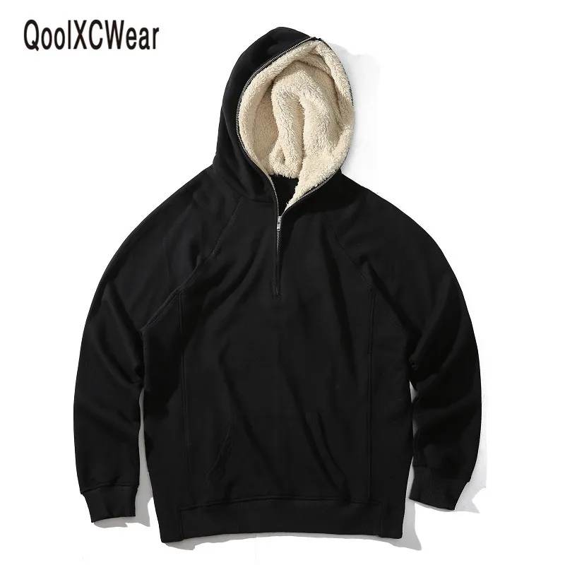 Толстовка QoolXCWear большого размера с капюшоном Sherpa уличная флисовая толстовка на