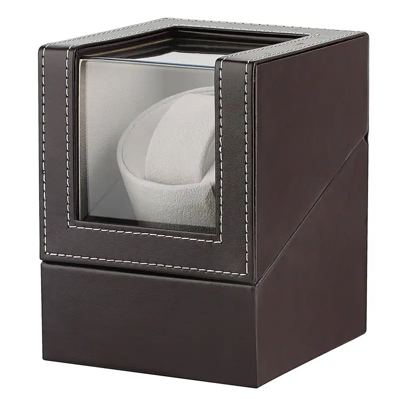 AU/EU/US/UK Automatic Watch Winder Box Case Brown Watch Holder Display Organizer Luxury Motor Shaker caja reloj automatico