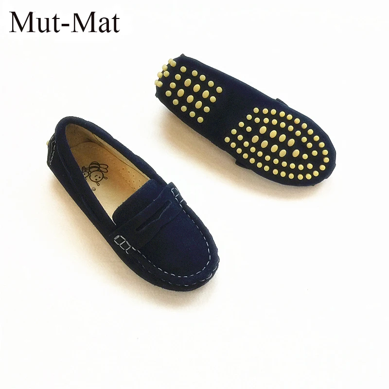 2019 ربيع جديد الأطفال البازلاء أحذية جلد طبيعي الفتيان الطفل انجلترا أحذية الفتيات البازلاء الأحذية