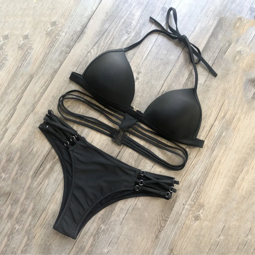 2019 woman summer casual sports sexy bikini set bronzing split beach swimsuit suit push up pretty bikinis e fatos de banho 40J5 (15)