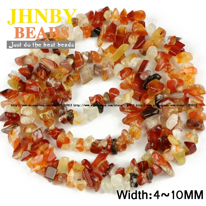 JHNBY, Красный сердолик, неправильный гравий, камень, бусины, натуральный камень, длина 86 см, кристаллы, бусины, ювелирные изделия, аксессуары, браслет, сделай сам