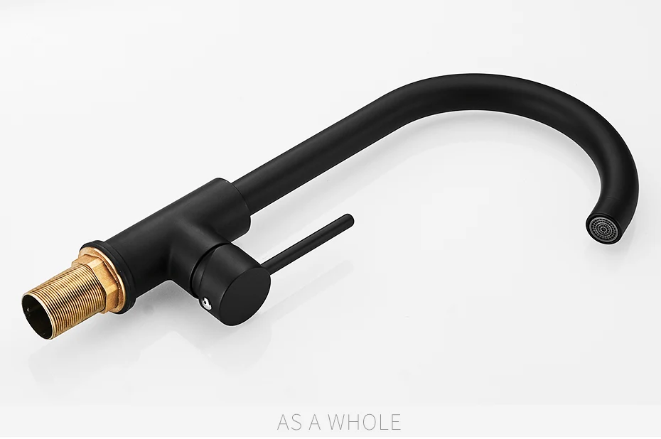 FLG Kitchen Faucet Black Brass 360 RotateMixer Faucet for Kitchen Single Handle Hot and Cold Kitchen Sink Faucets Mixer Tap 975