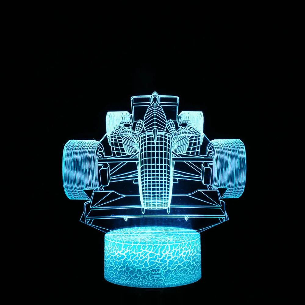 Бренд высокое качество GoKart светодиодный 3D подсвечивающая лампа Оптические иллюзии настольная ночник с 7 цветов Изменение Прямая