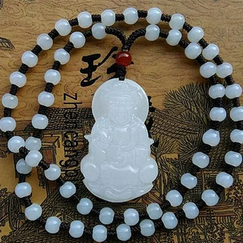 

can select Colour Natural white stone Guanyin Pendant Xinjiang, Afghanistan Men's necklace