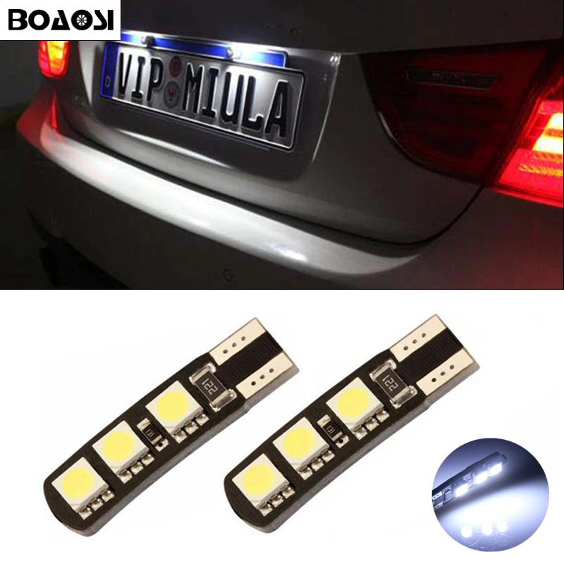 BOAOSI 2x Canbus No Error T10 W5W LED License Plate Light For Infiniti qx56 fx35 fx37 g35 g37
