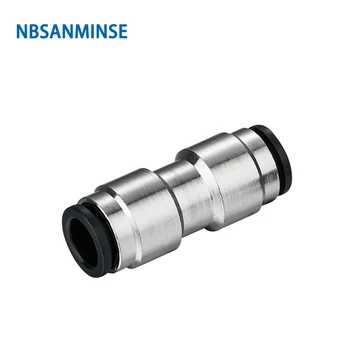 

Free Shipping 10 Pcs / Lot PUP All Brass Body With Plastic Sleeve Push - In Fitting Union Straight Pneumatic Pipe Fitting Sanmin