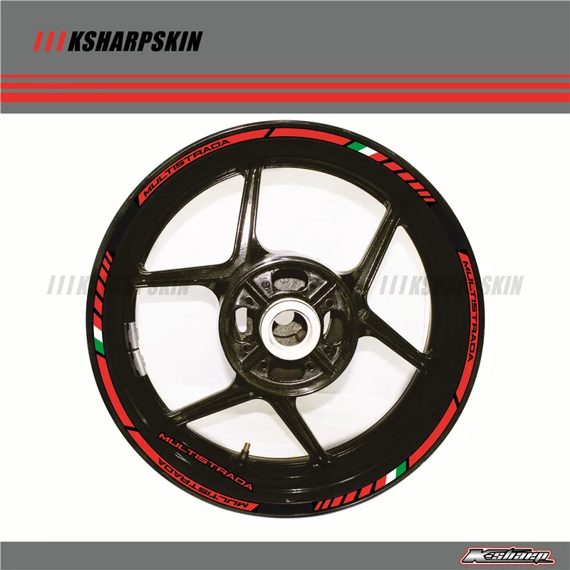 12 X Thick Edge Outer Rim Sticker Stripe Wheel Decals FIT all DUCATI MULTISTRADA 950 | Автомобили и мотоциклы