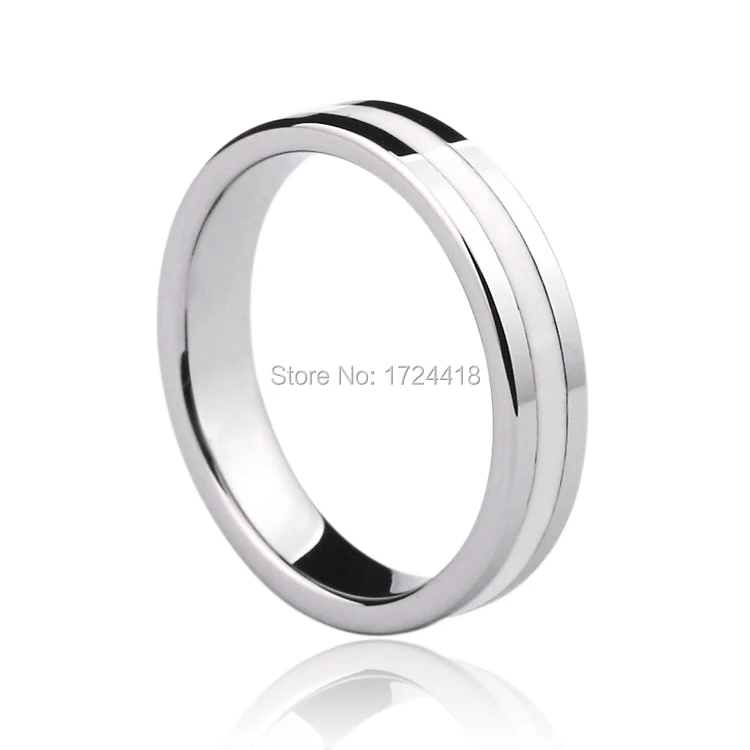 

New Arrival 4mm Width Tungsten Carbide Wedding Rings High Polished Inlay White Silicon For Woman Free Shipping