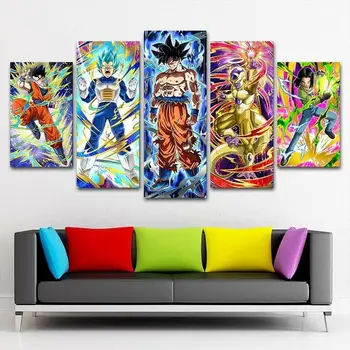 

Dragonball HD Canvas Prints 5 piece canvas art vegeta dragon ball z super saiyan painting Goku and Vegeta poster Dragon ball
