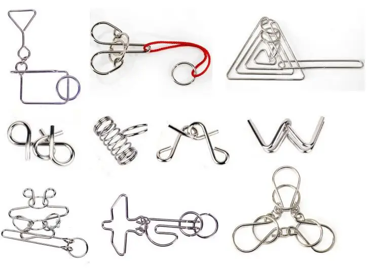 

Classic Metal Wire Puzzle Set Brain Teaser Educational Puzzles Game Toys for Children Adults