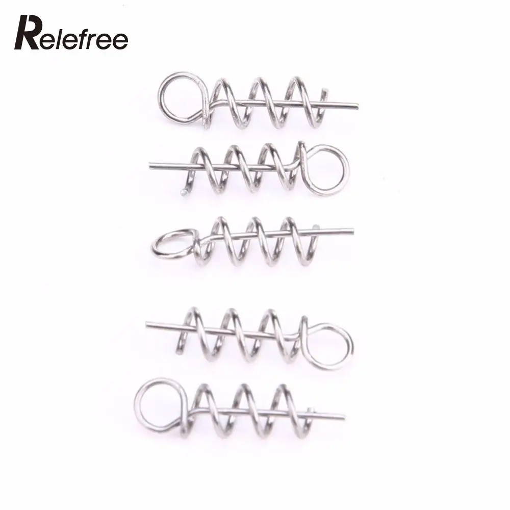 

100 Pcs Spring Pin Hook Screw Needle Lock Fixed For Soft Worm Lure Baits Fishing Hook Fishing Tools