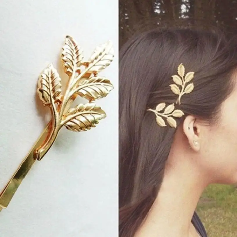 

GEMIXI European Style Hair Accessories Fashion Lovely Leaves Metal Hairpin 4.25