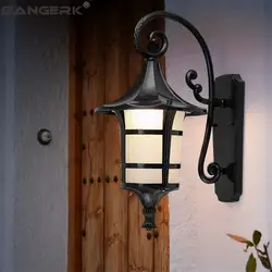 Американский Открытый настенный светодиодный светильник водостойкий светодиодный крыльцо огни Черный Бронзовый алюминий Освещение Бра