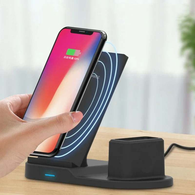 3 in 1 New Mobile Phone Watch Headphone Chargers Wireless Fast Charging Adapter Holder Stand For Apple watch Earbphone