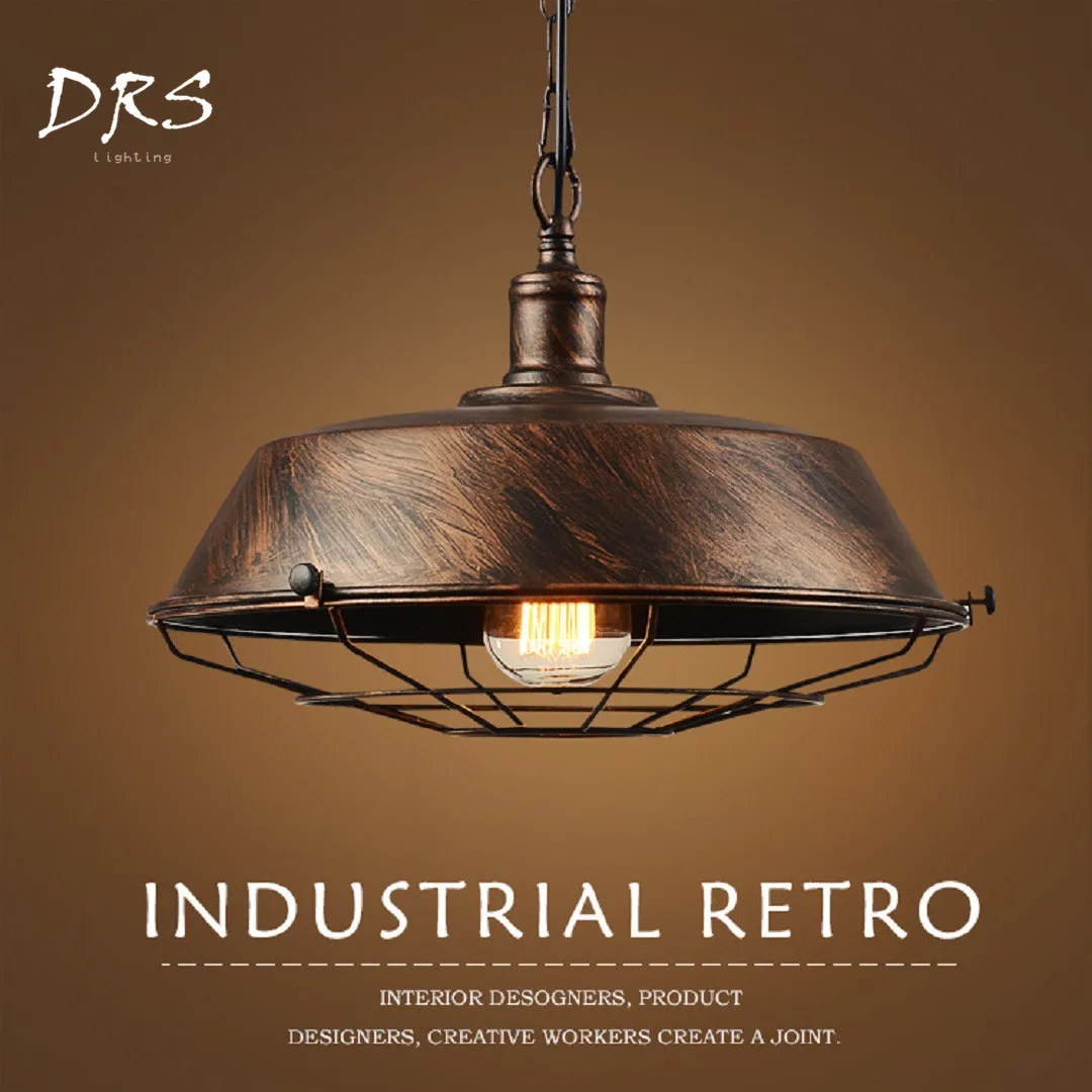 

Loft Retro Industrial Wind Iron Chandelier Lighting American Country Restaurant Cafe Bar Creative Pot Lid Pendant Lamp Lights