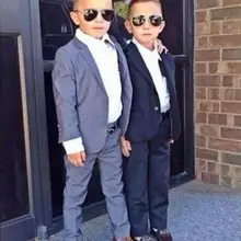 Синие детские костюмы с отворотом и двумя пуговицами крутой красивый Блейзер Custome Homme, модные костюмы для мальчиков классический деловой костюм(пиджак+ штаны