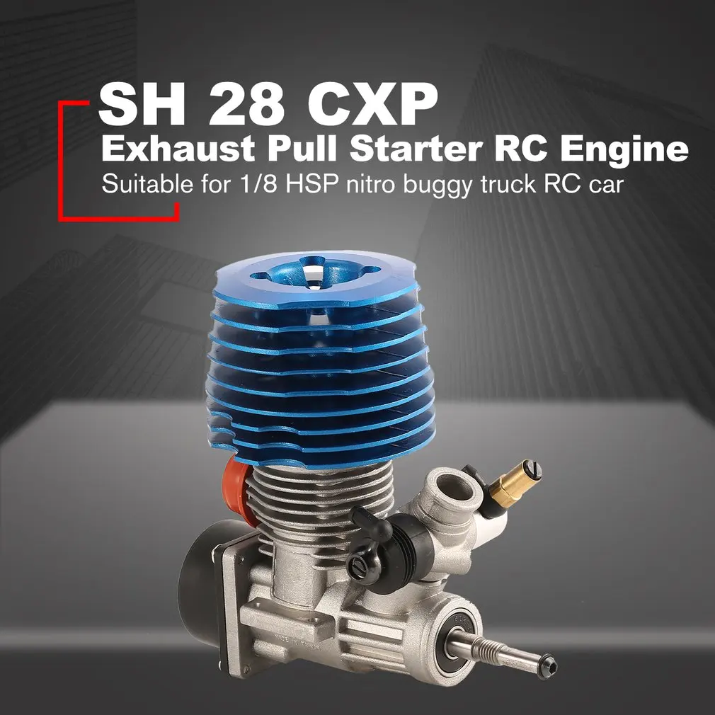

HSP RC Car 1: 8 Buggy Monster Truggy Nitro Engine SH 28 CXP Engine M28-P3 4.57CC 3.8hp 33000 rpm Side Exhaust Pull Starter Part