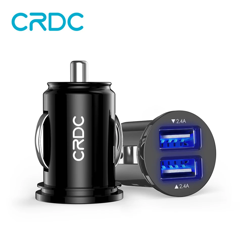 شاحن سيارة ، CRDC البسيطة Usb سيارة-شاحن مع LED ضوء 2x2. 4A المزدوج ميناء سريع الهاتف شاحن ل Xiaomi فون 7 هواوي Elephone s8