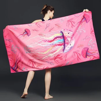 

Flamingo Quick Dry Towel Printed Beach Water Absorbing Hot Spring Bath Robe Swimming Sports Men Women Tropical Beach Towel B6T