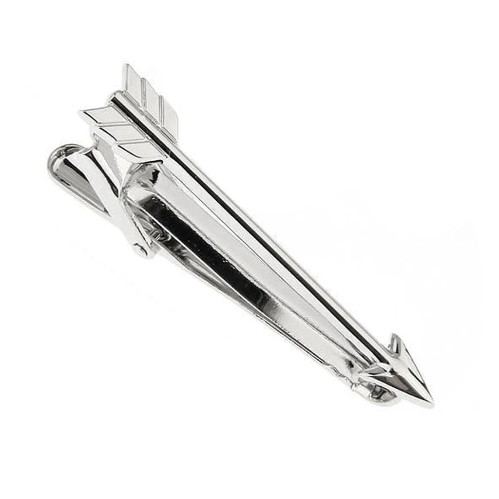 Mens Silver Arrow Tie Bar Necktie Clip Clasp Pin for Wedding Gift Jewelry Anniversaries Office Meetings