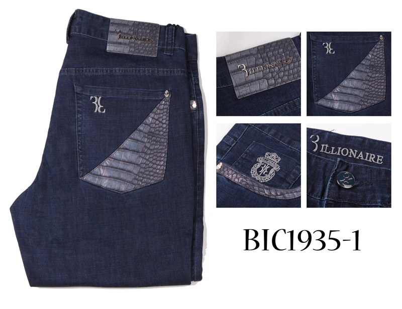 

BILLIONAIRE Jeans men 2019 new arrival Fashion comfort patchwork pattern cowskin solid color trouser variou size free shipping