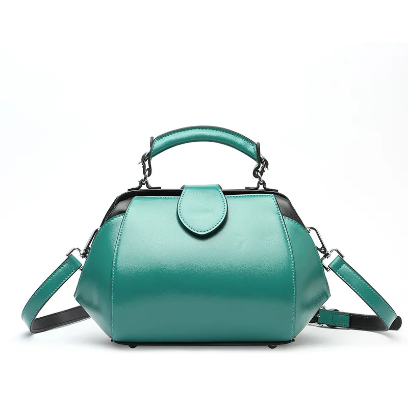 Sleek minimalist color bright doctor bag just right buckle plasticity highlights women's style women leather handbags