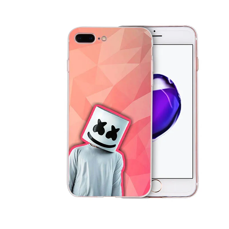 Мягкий силиконовый DJ Marshmello чехол для телефона marshmallow для iPhone 6 7 8 6s plus shell X XR XS MAX cover 5 5S se для TPU Apple Coque