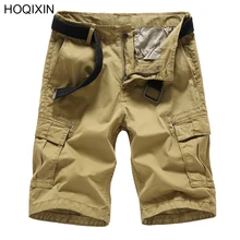 HOQIXIN новые брюки карго Для мужчин летний топ Дизайн Твердые Карманы Рубашки домашние Homme Модная хлопковая брендовая одежда D1629