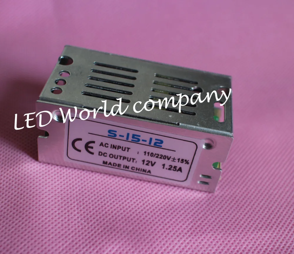 

Mini Size DC12V LED Switching Power Supply 12V 1.25A 15W Lighting Transformer Power Adapter AC110V-220V