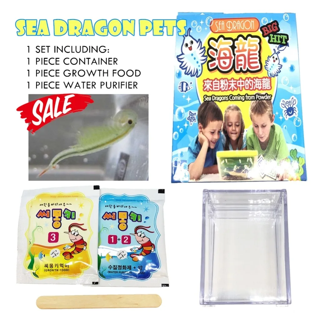 Lovely Gift Incubate Ocean Pets Sweet Words/Small Sea Monkey/ Sea Dragon Coming From Powder Marine Organism DIY Novelty Toy
