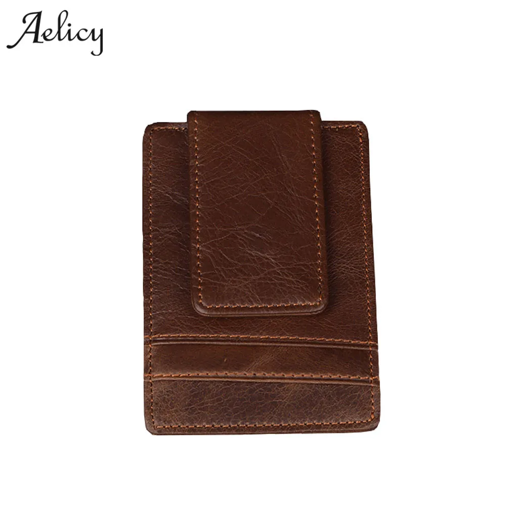 

Aelicy Men's Leather Wallets Brand Vintage Wallet Men Business Card Holder portefeuille homme Multi-functional Coin Purse Small