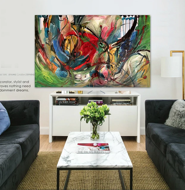 Street Art Graffiti Faction Modern Abstract Painting Red Green Street Art Graffiti Faction Modern Abstract Painting Red Green Painted Original Home Decor Office Canvas