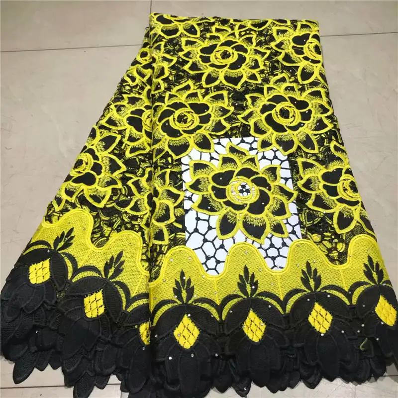

ZQJ!Latest Hot Tulle Embroidered Mesh Lace Fabric African Lace Fabric High Quality Guipure Lace 5 yards for Party ! J50603